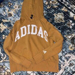 Adidas Tan Hoodie with White Logo